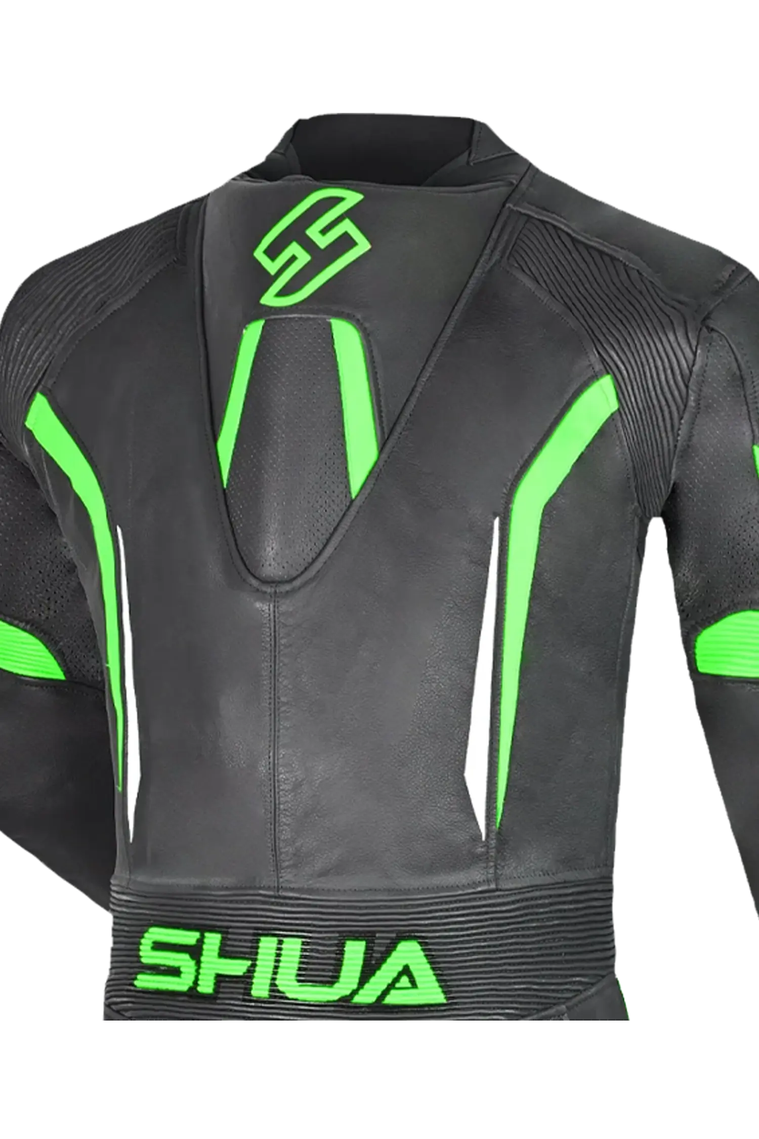 Shua Infinity Nero Verde 1PC Tute da Moto Pelle Uomo 