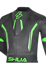 Shua Infinity Nero Verde 1PC Tute da Moto Pelle Uomo 
