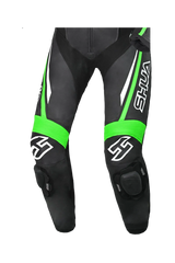 Shua Infinity Nero Verde 1PC Tute da Moto Pelle Uomo 