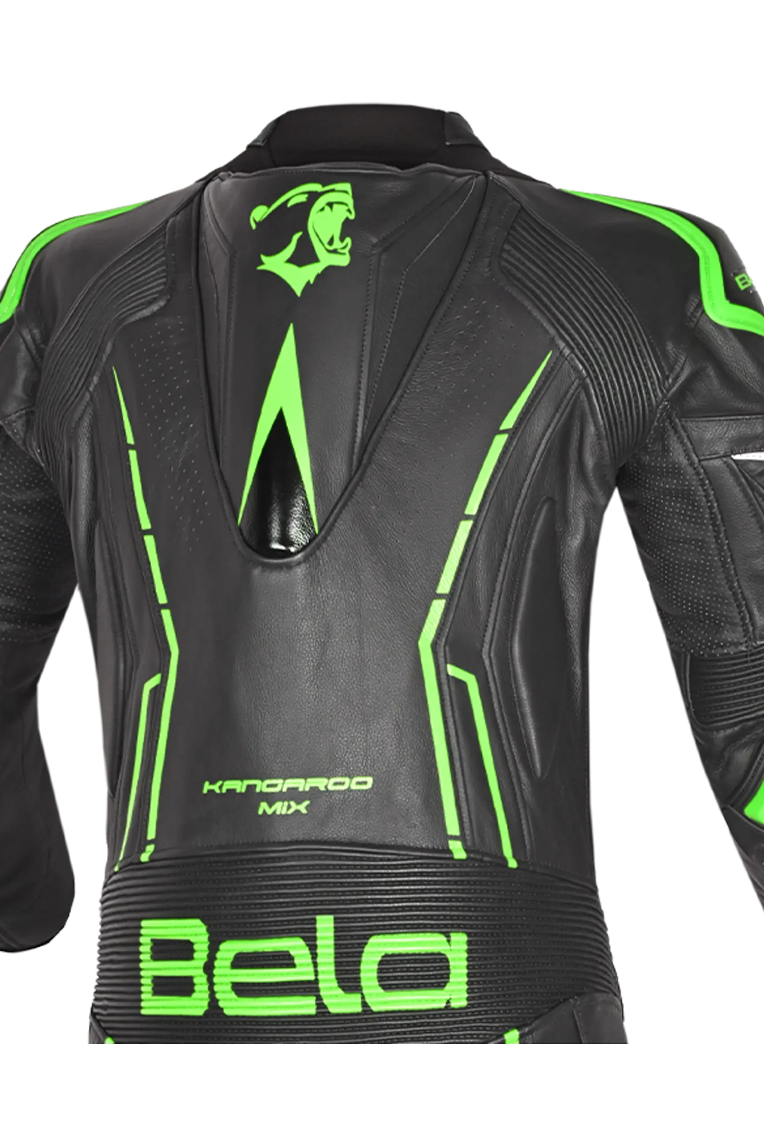 Bela Rocket Nero Verde 1PC Tute in Pelle Di Canguro Mix Uomo 