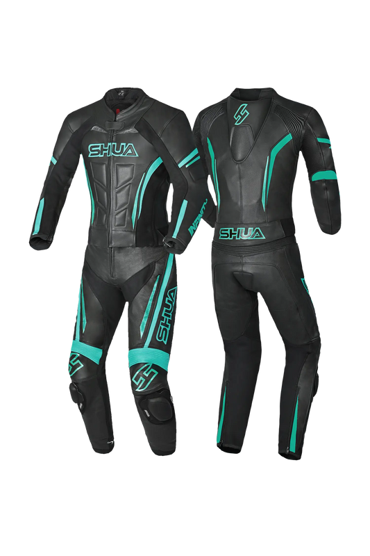 Shua Infinity Tuta Moto donna 2 pezzi Nero/terquise 