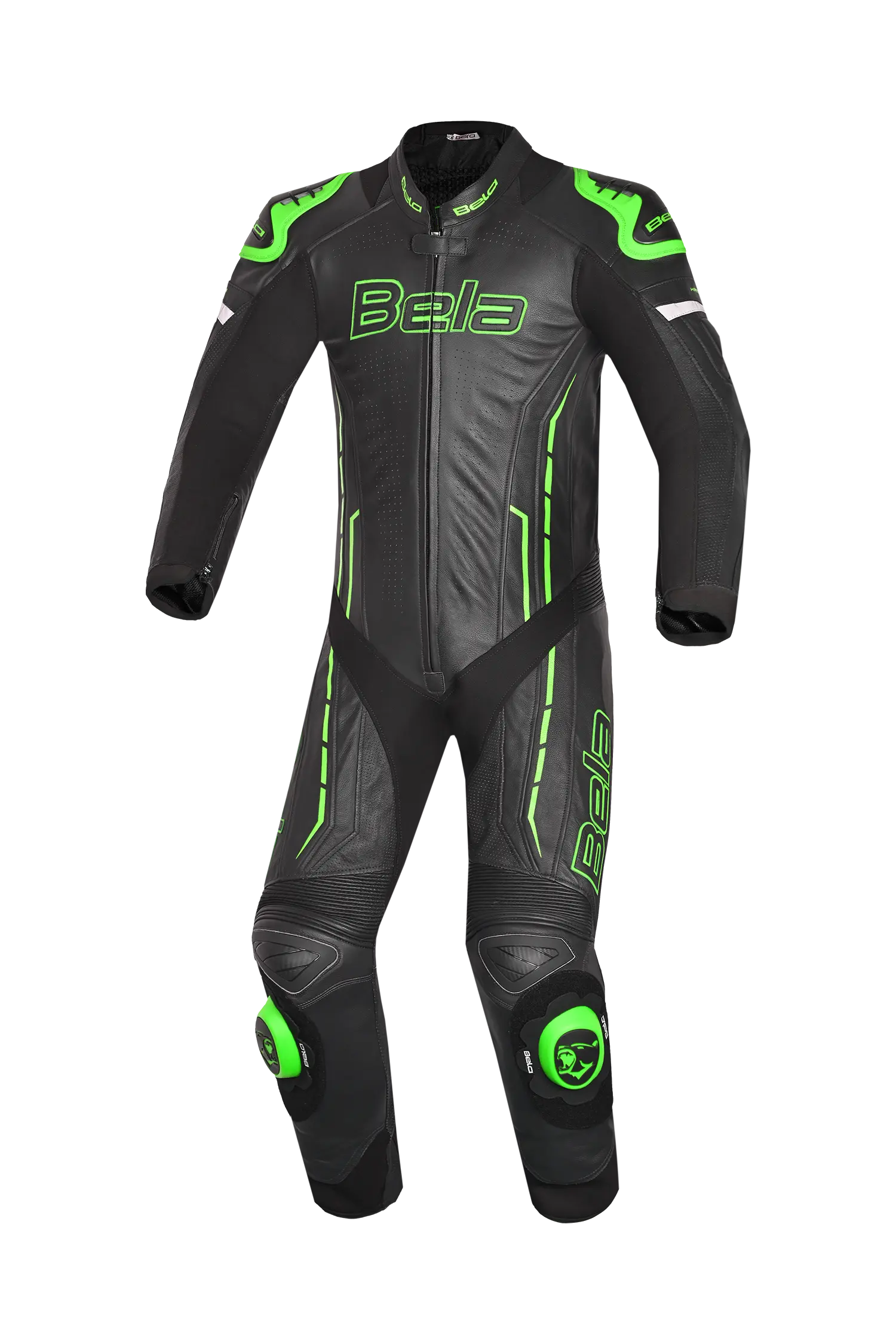 Bela Rocket Nero Verde 1PC Tute in Pelle Di Canguro Mix Uomo 