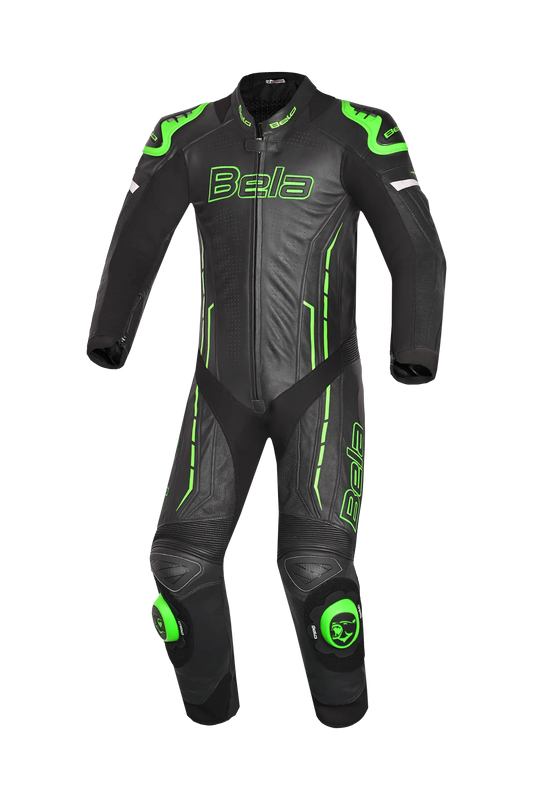 Bela Rocket Nero Verde 1PC Tute in Pelle Di Canguro Mix Uomo 