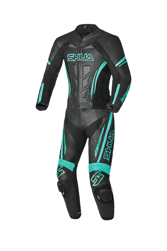 Shua Infinity Tuta Moto donna 2 pezzi Nero/terquise 