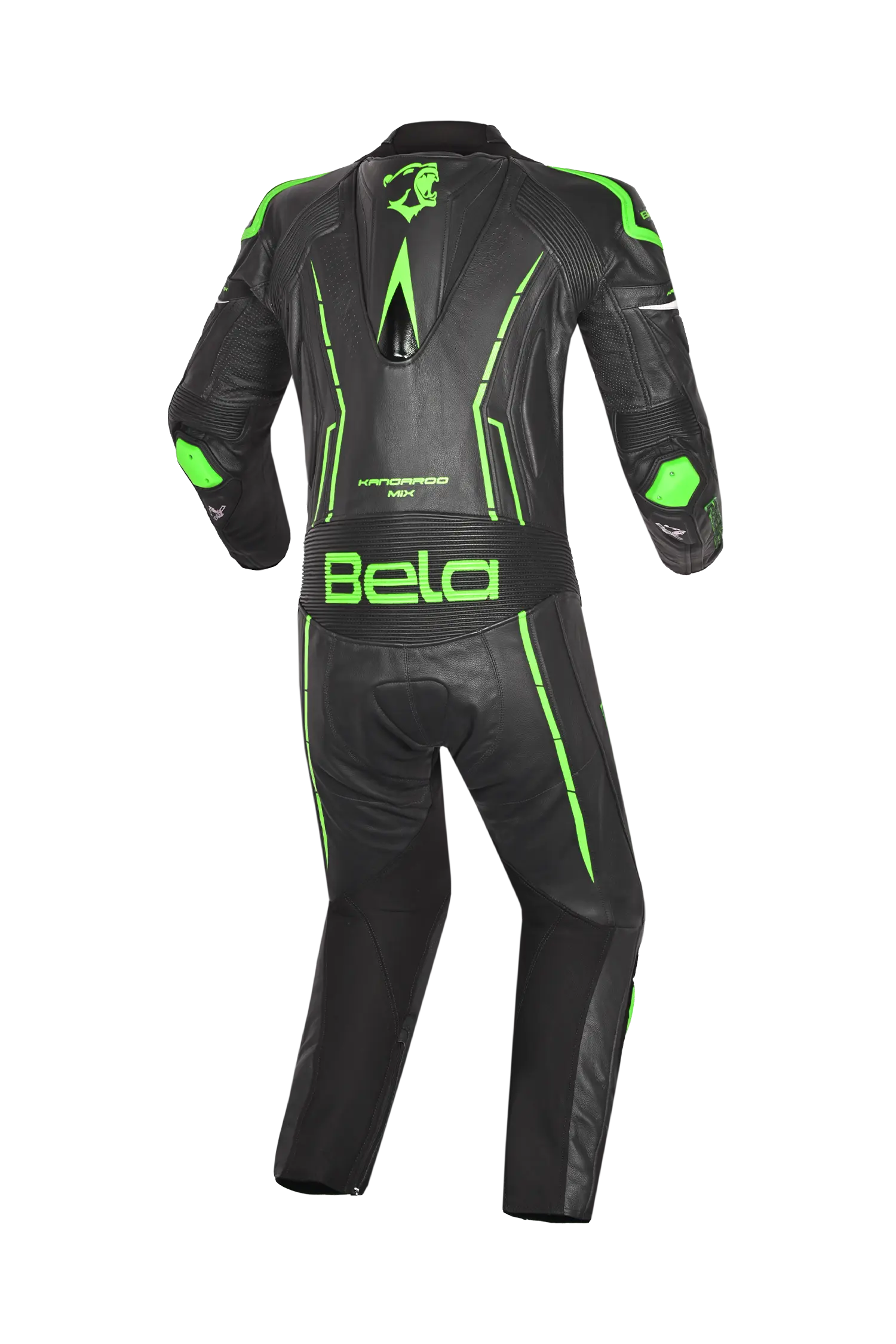 Bela Rocket Nero Verde 1PC Tute in Pelle Di Canguro Mix Uomo 