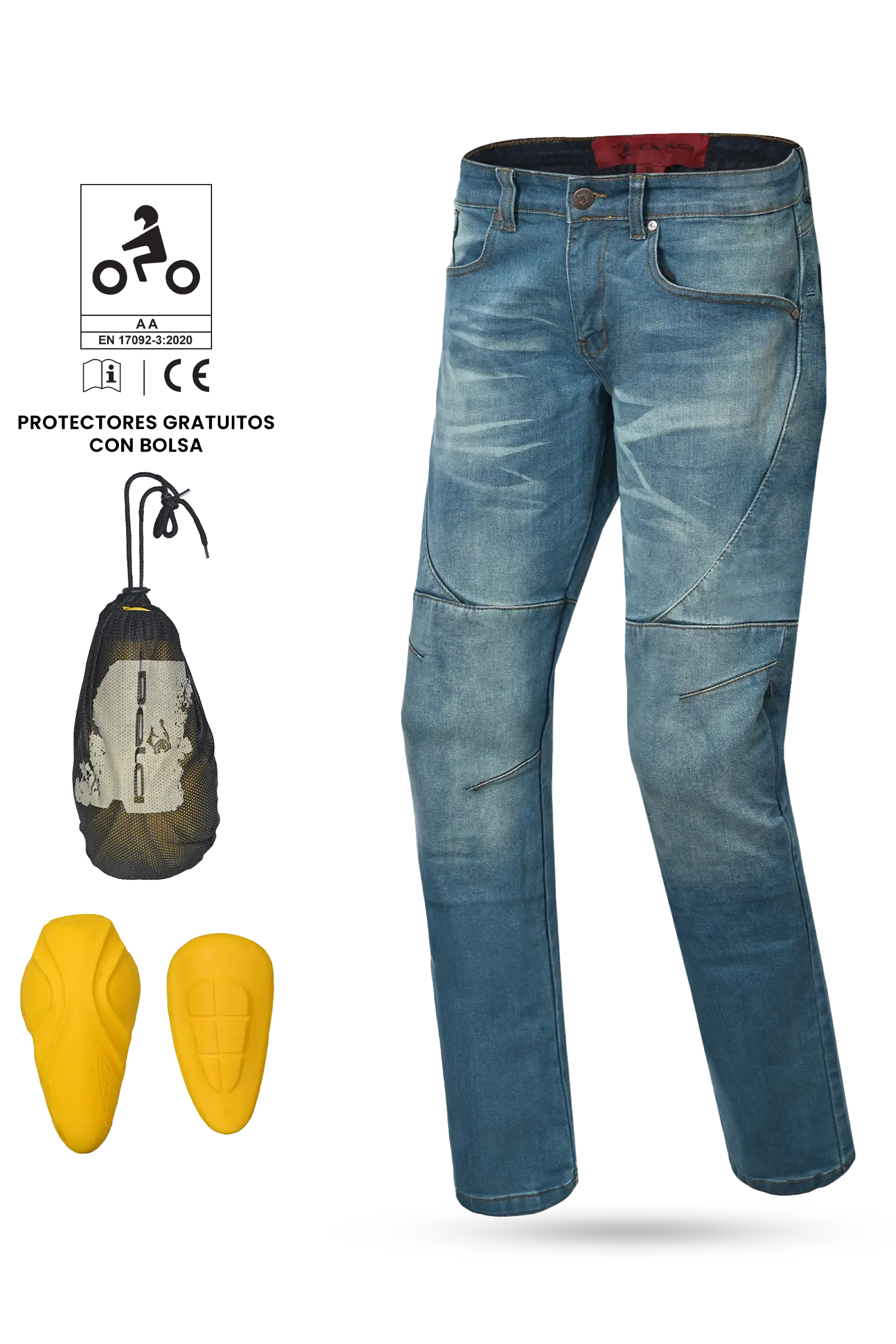 Bela Rocker Jeans Moto Uomo Azzurro 