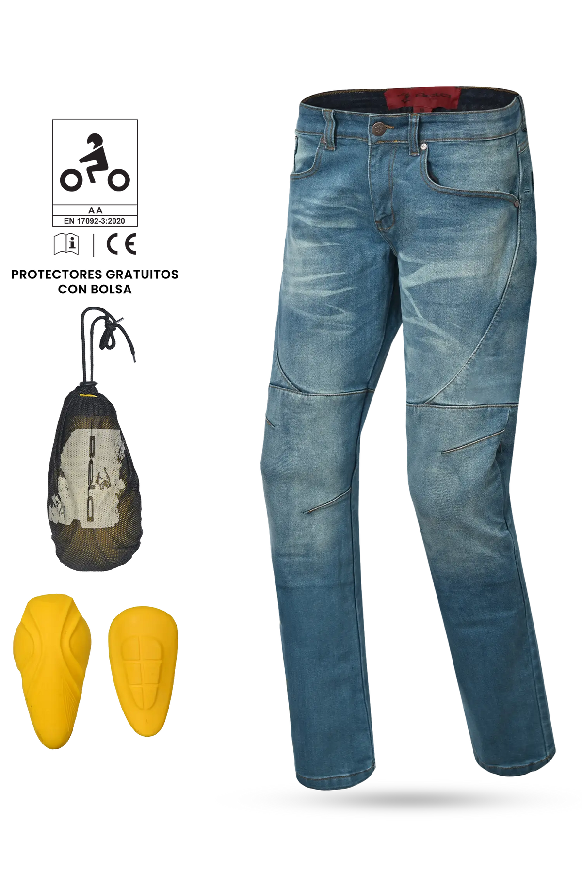 Bela Rocker Jeans Moto Uomo Azzurro 