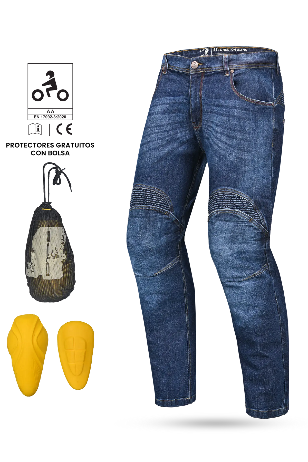 Bela Boston Jeans Moto per Uomo light blu 