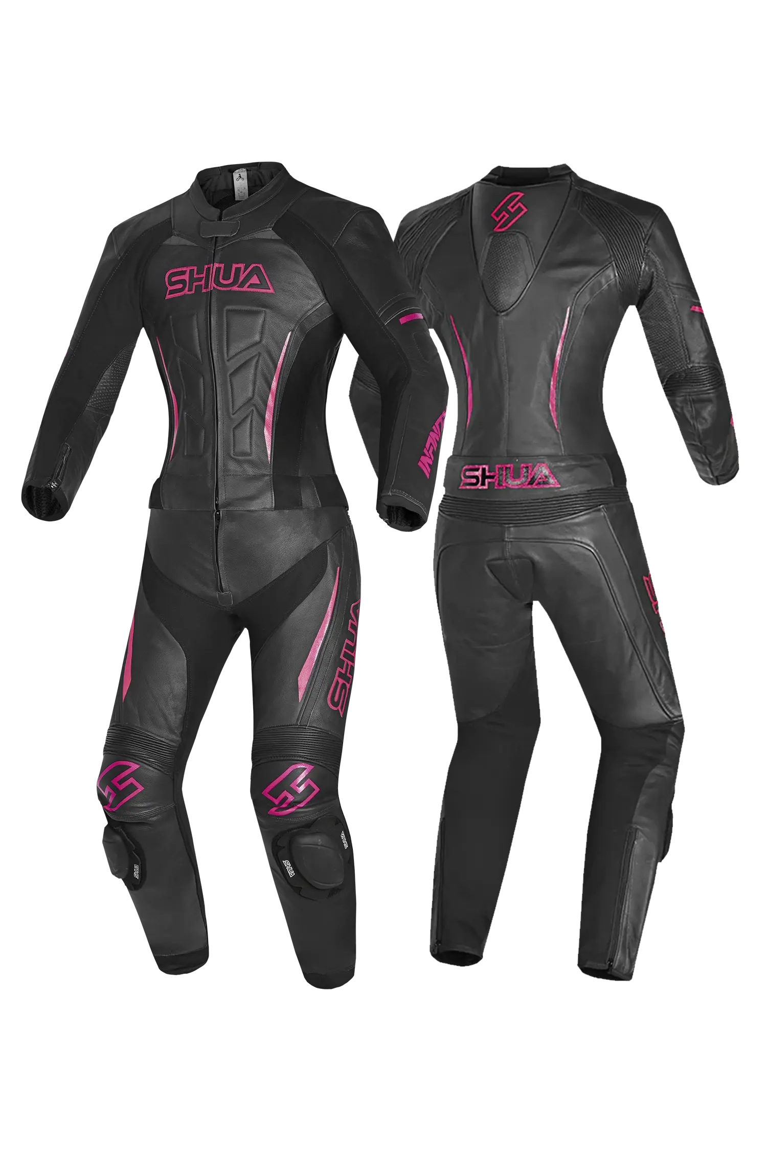 Shua Infinity Tuta Moto donna 2 pezzi Nero/fushia 