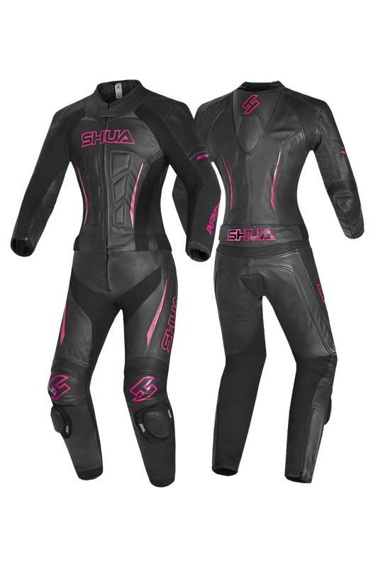 Shua Infinity Tuta Moto donna 2 pezzi Nero/fushia 