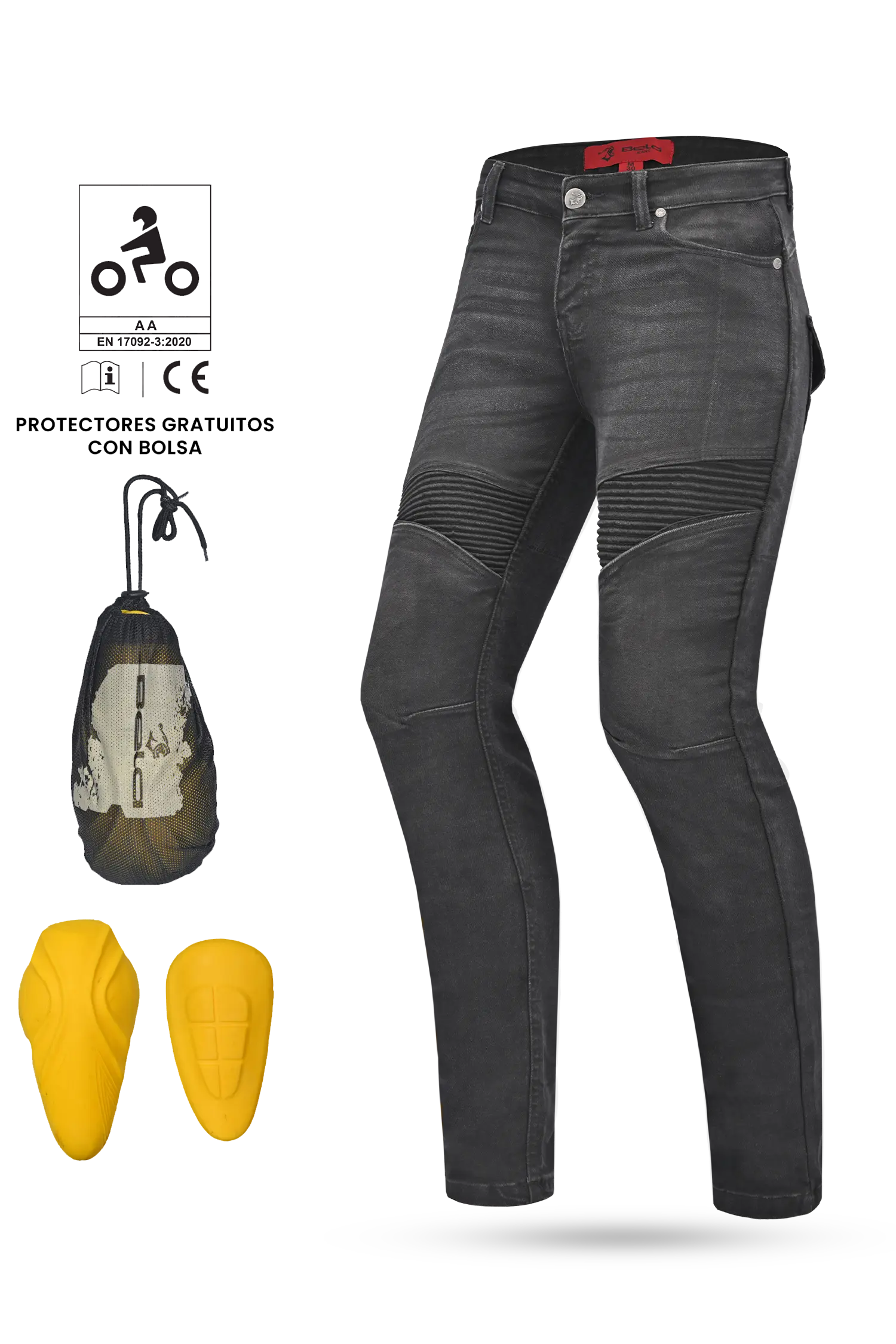 Bela Rosekin Jeans Moto per Donna Nero vaquero 