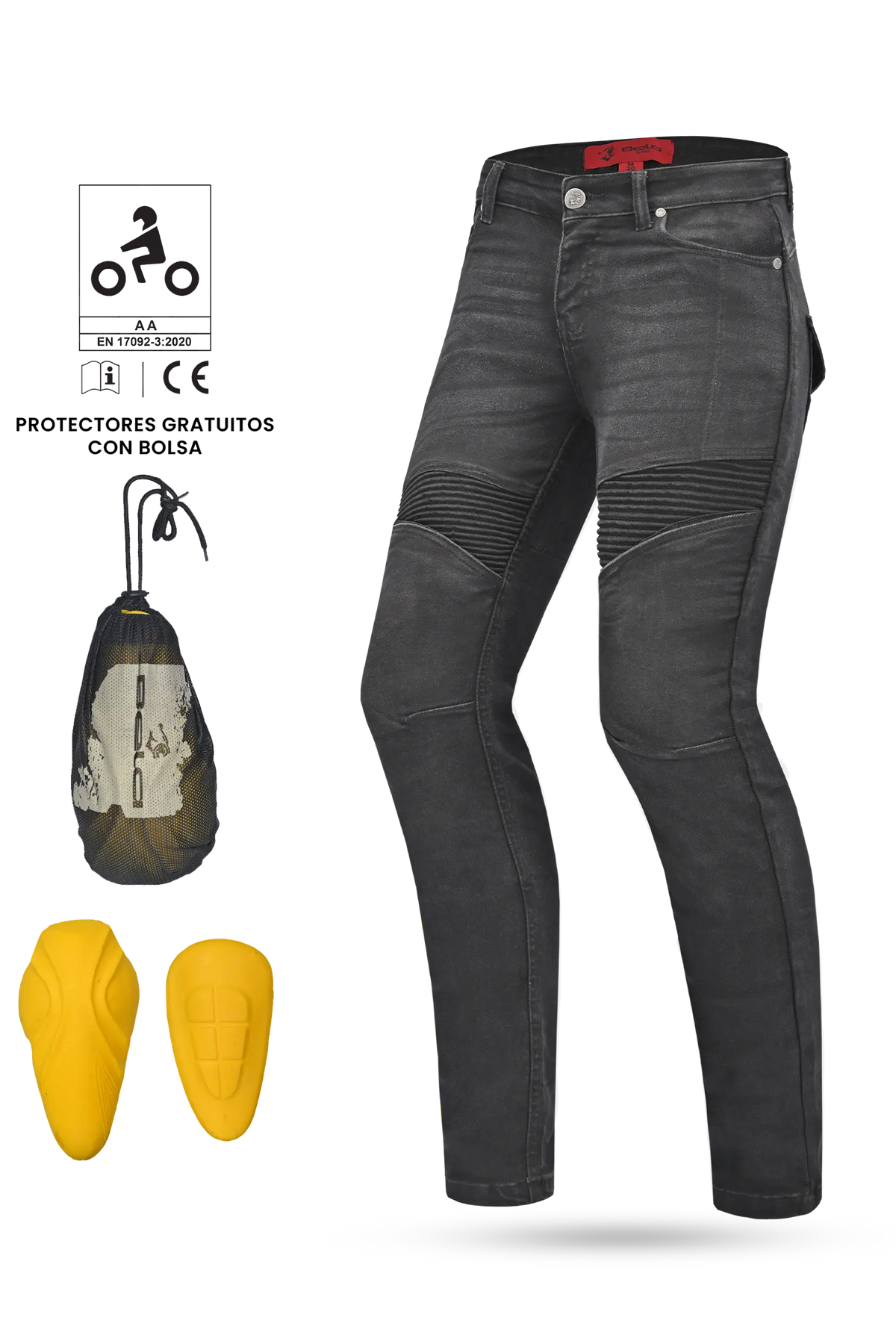 Bela Rosekin Jeans Moto per Donna Nero vaquero 