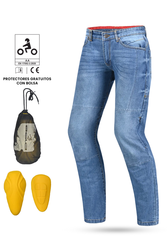 Bela Kevin (MXD-403) Jeans Moto per Uomo Blu 