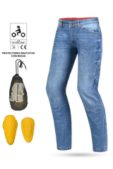 Bela Kevin (MXD-403) Jeans Moto per Uomo Blu 