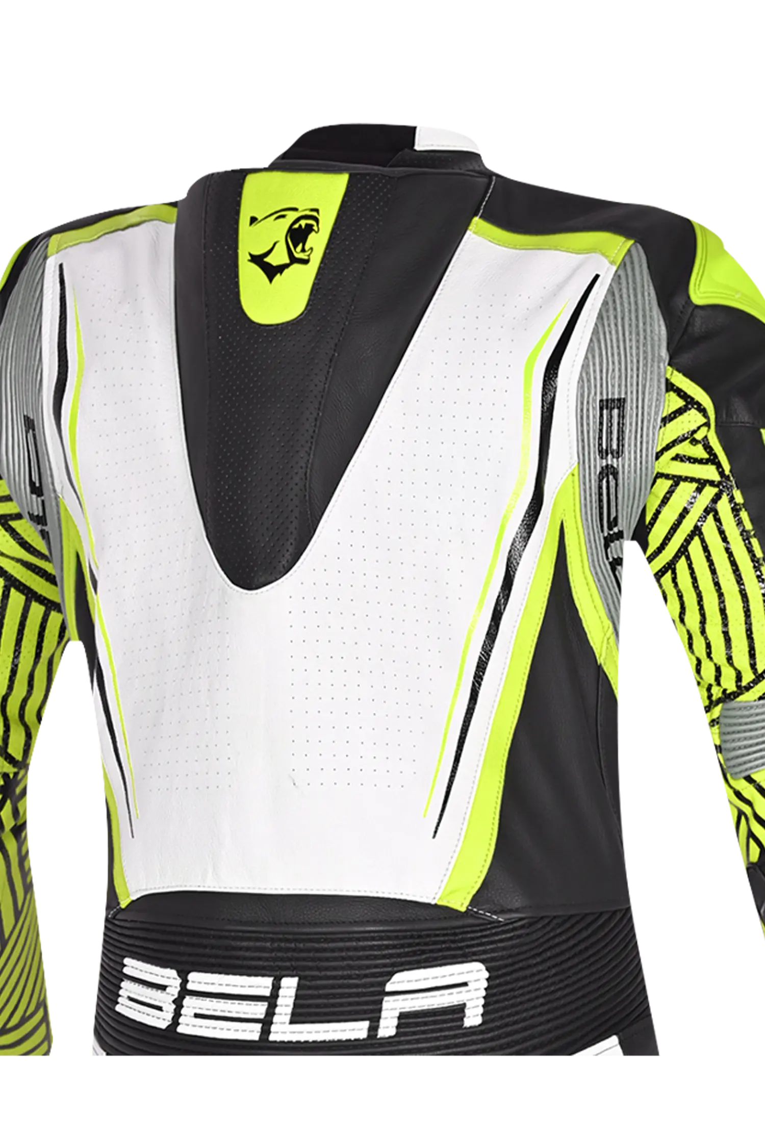 BELA NorthStar 1PC tute da corsa moto Nero Blanco Giallo 