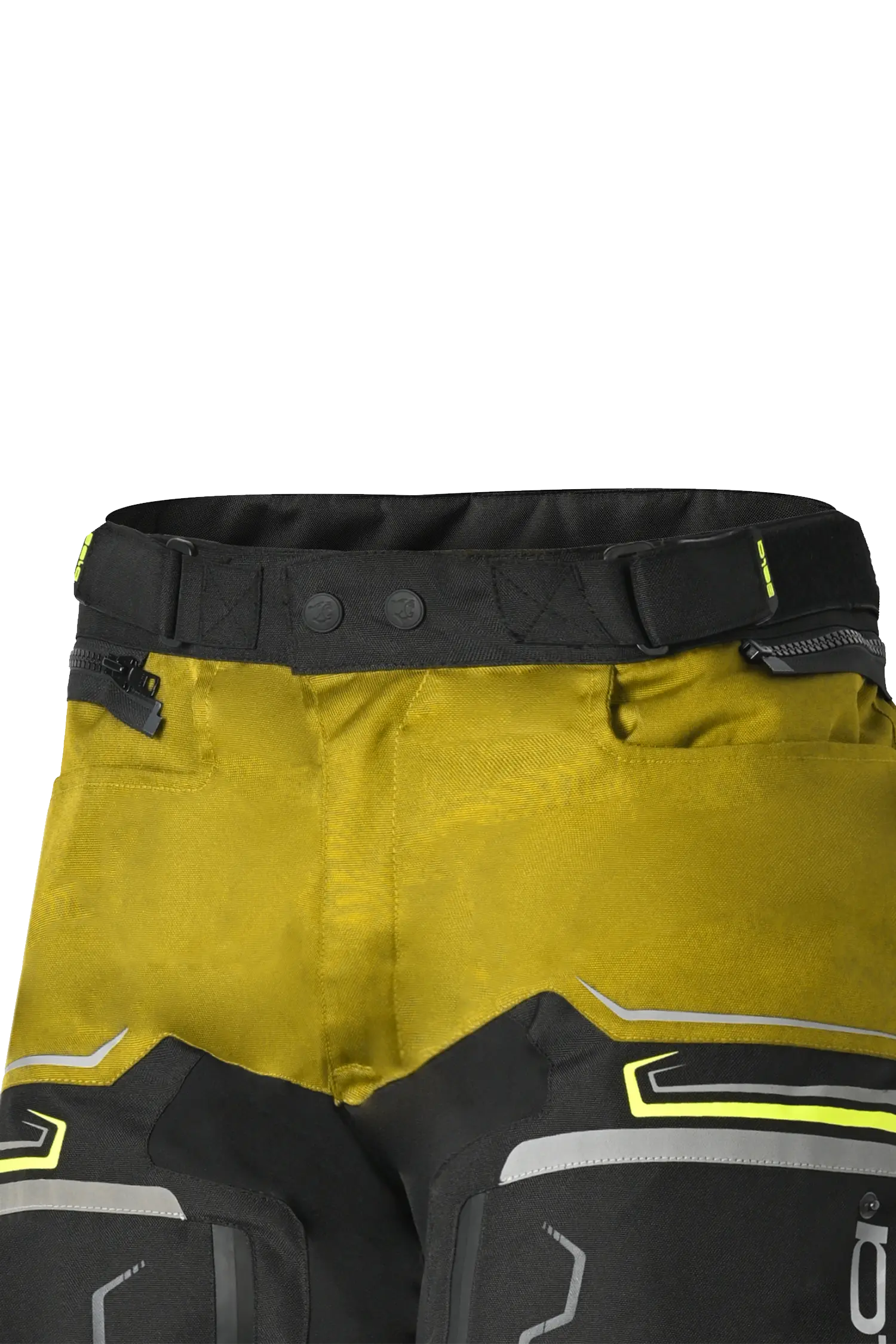 Bela Watson Pantaloni da moto touring Nero/Marrone/Giallo Fluor/Bianco 