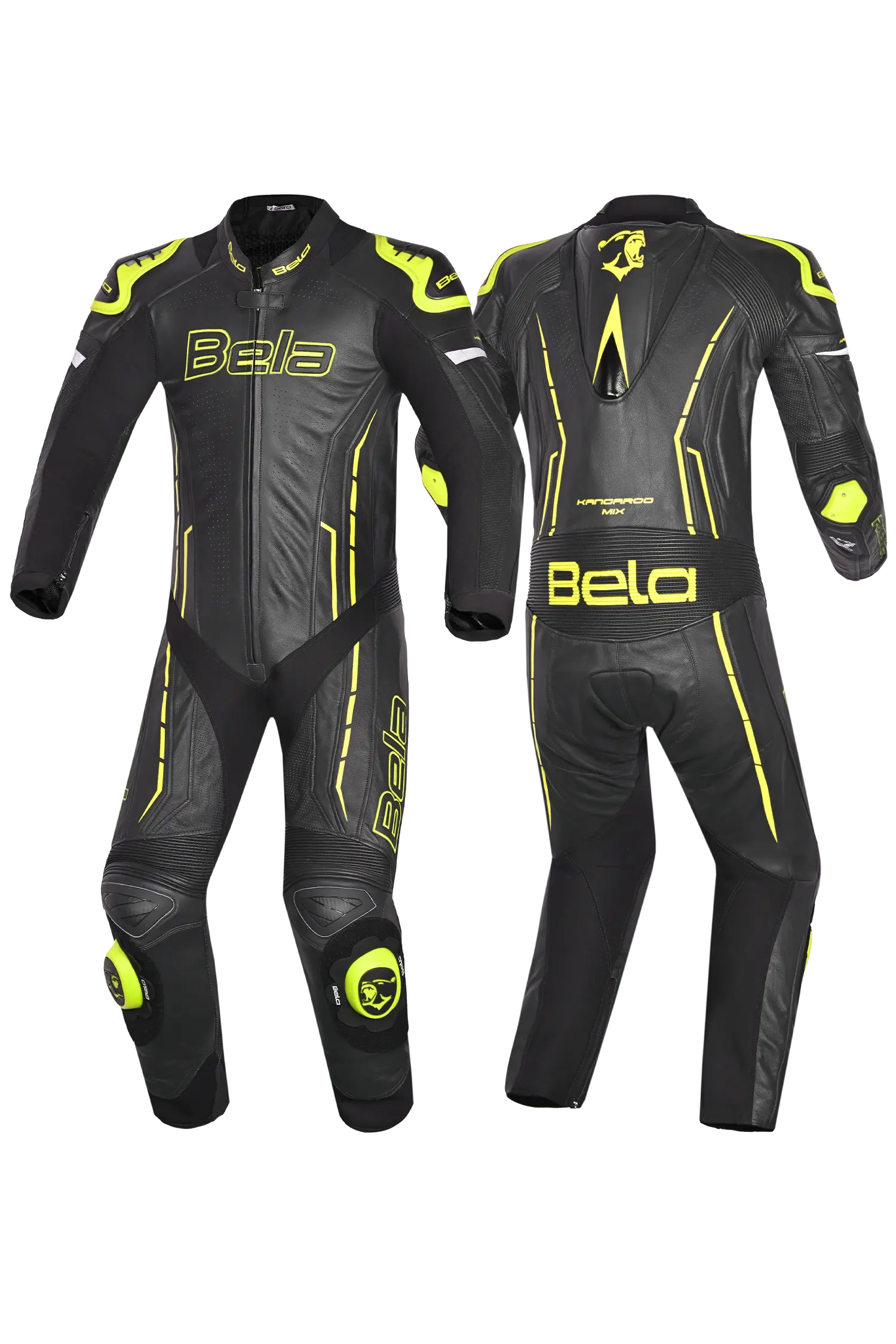 Bela Rocket Nero giallo 1PC Tute Pelle Di Canguro Mix Uomo 