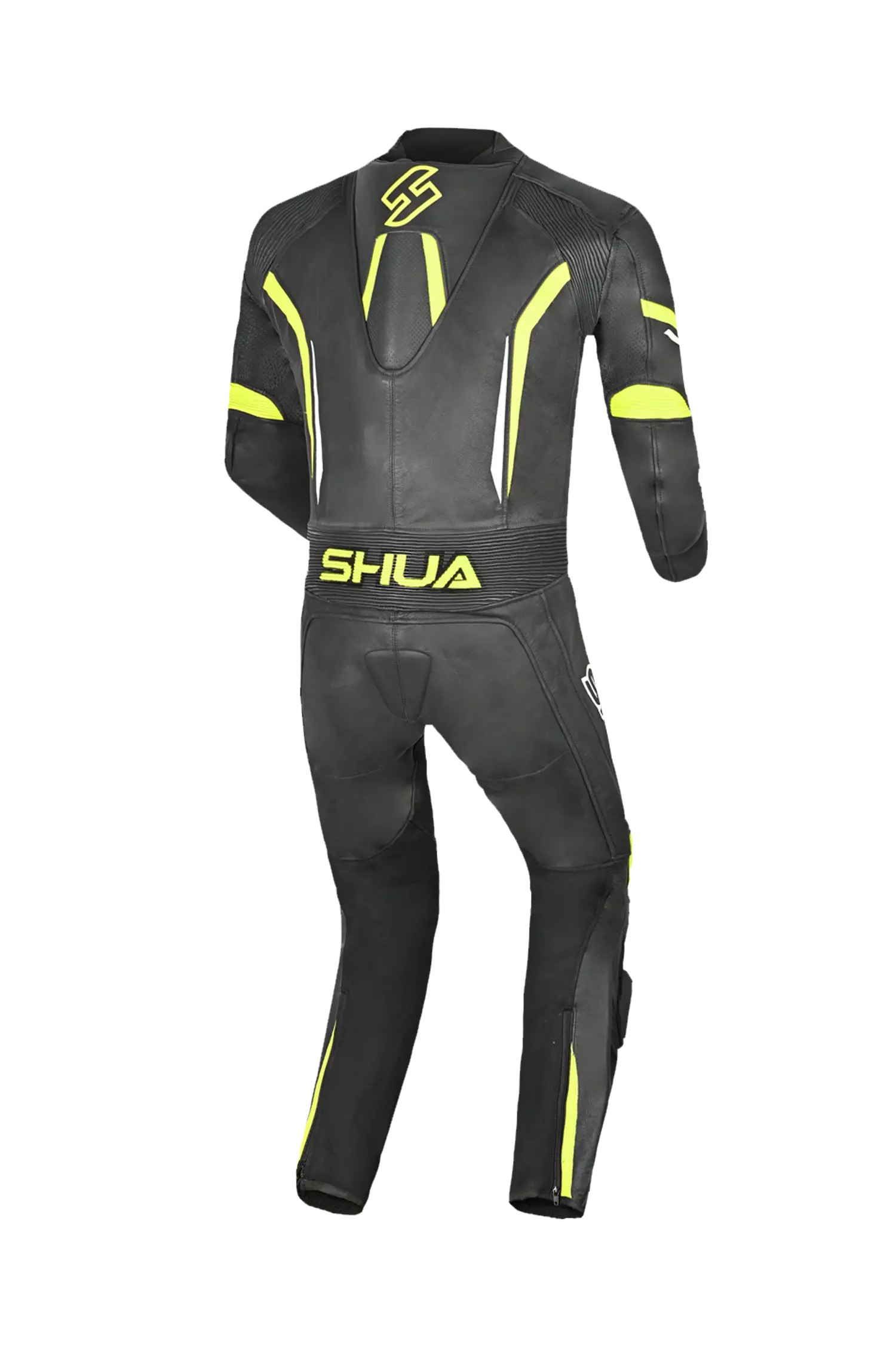 Shua Infinity Nero Giallo/Flu 1PC Tute da Moto Pelle Uomo 