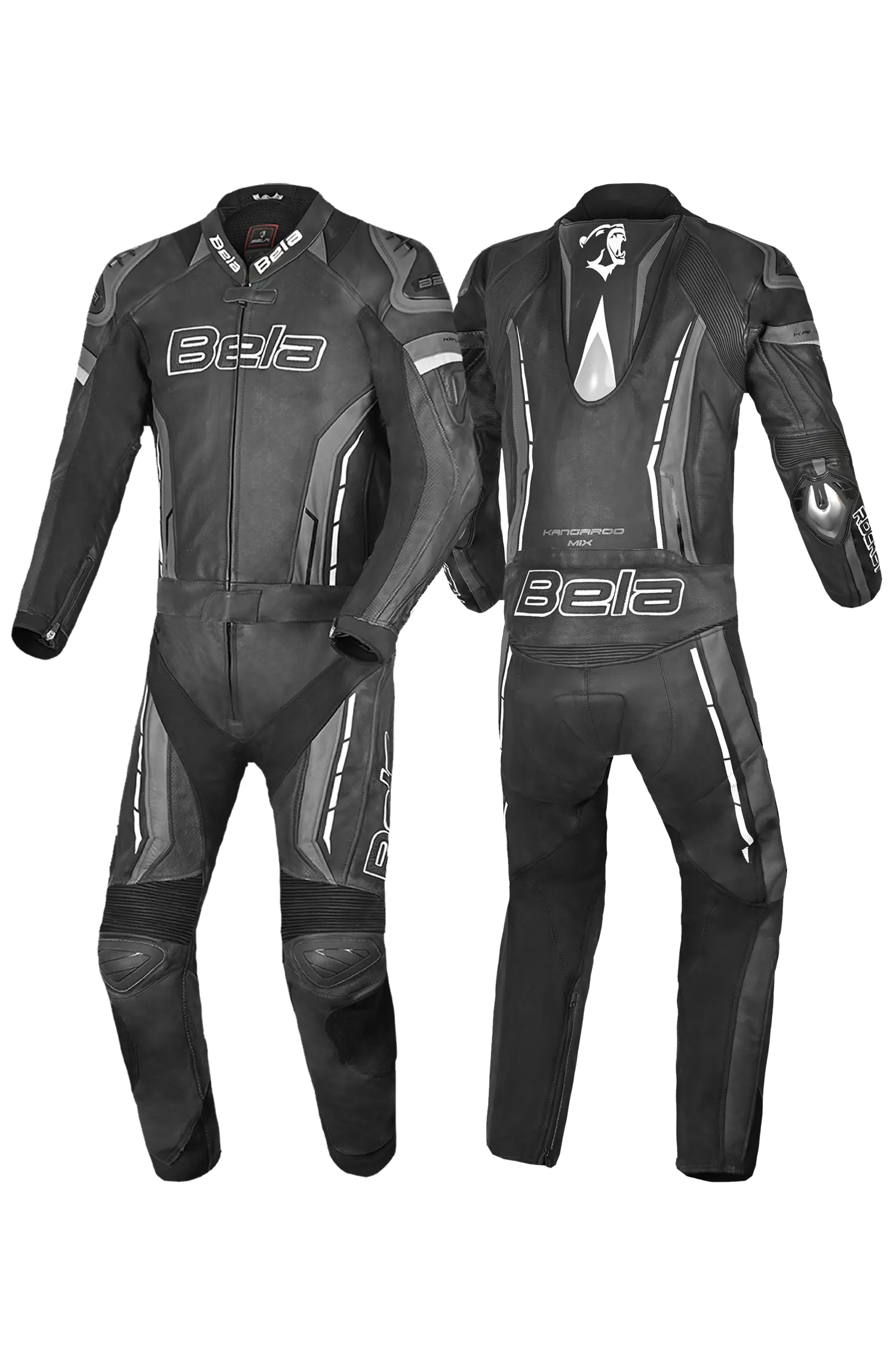 BELA - tuta 2 PC ROCKET cangaroo mix. NEGRO/ANTRACITA 