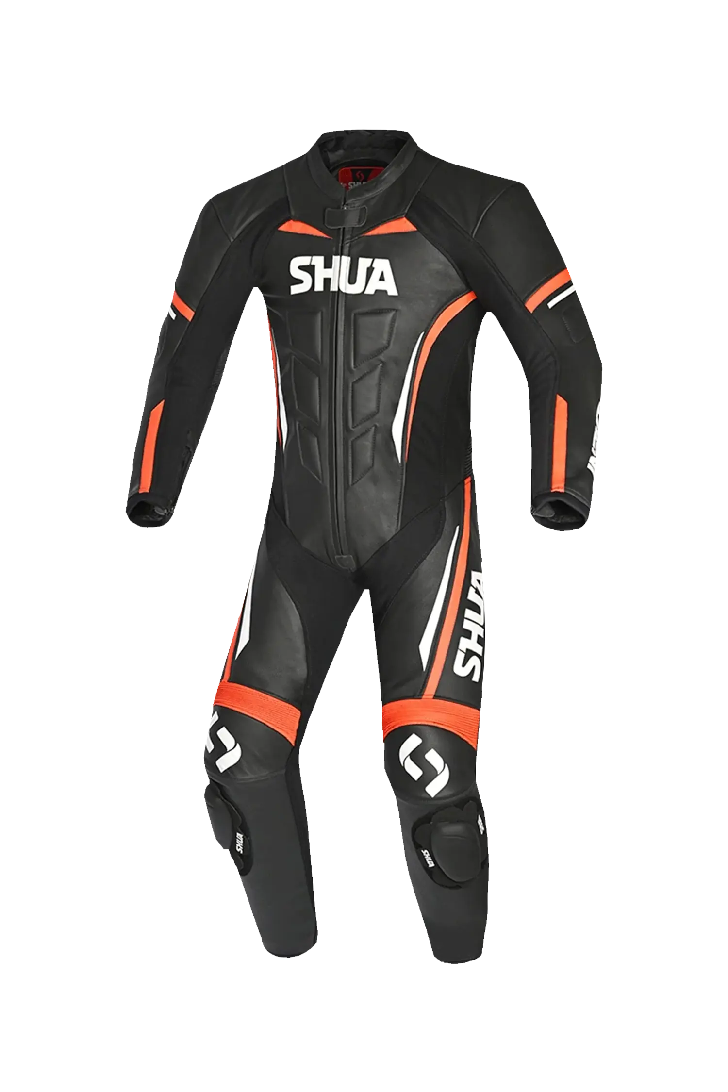 Shua Infinity Nero Arancia 1PC Tute da Moto Pelle Uomo 