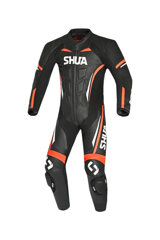 Shua Infinity Nero Arancia 1PC Tute da Moto Pelle Uomo 