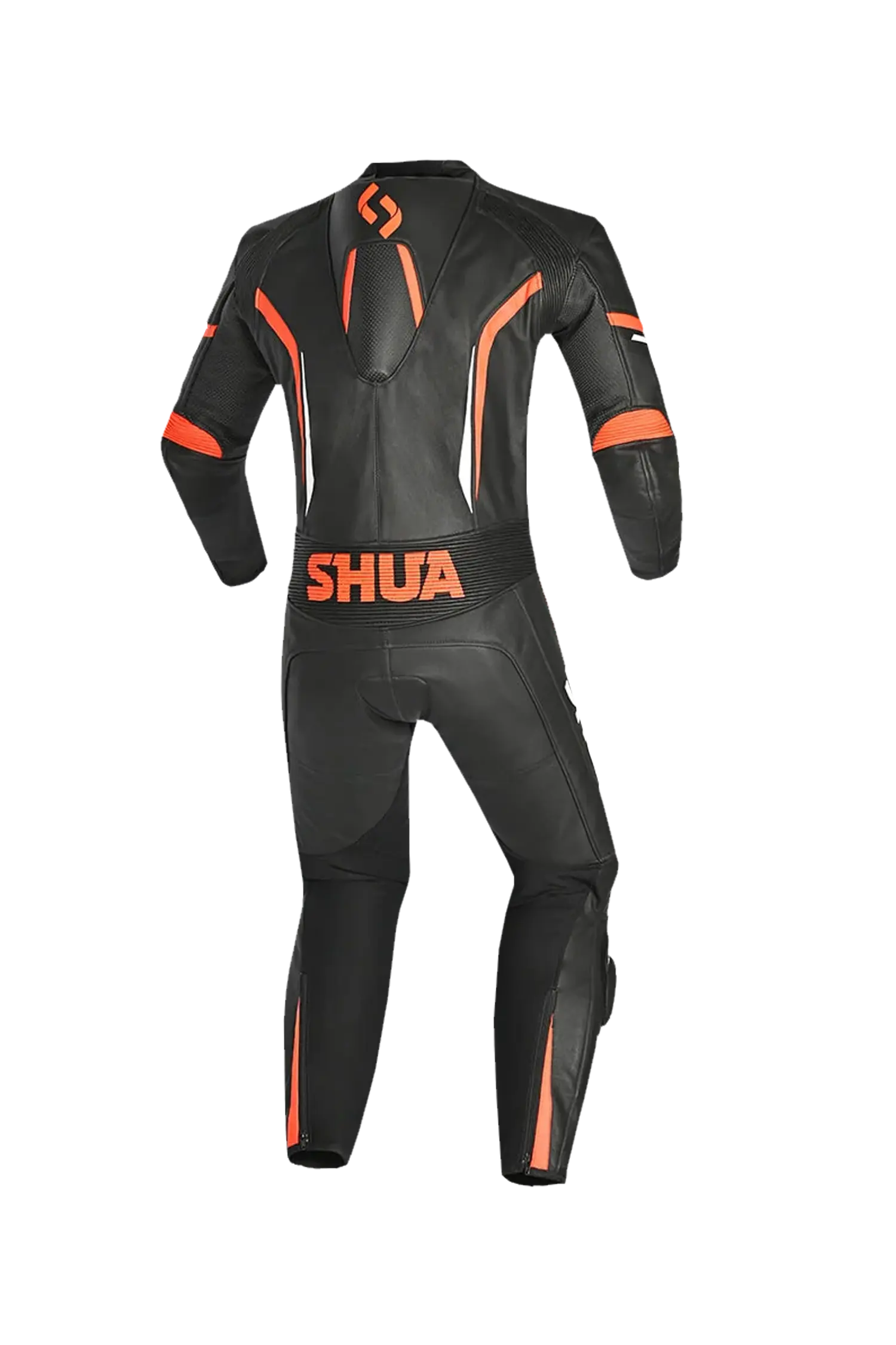 Shua Infinity Nero Arancia 1PC Tute da Moto Pelle Uomo 