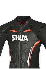 Shua Infinity Nero Arancia 1PC Tute da Moto Pelle Uomo 