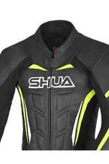 Shua Infinity Nero Giallo/Flu 1PC Tute da Moto Pelle Uomo 