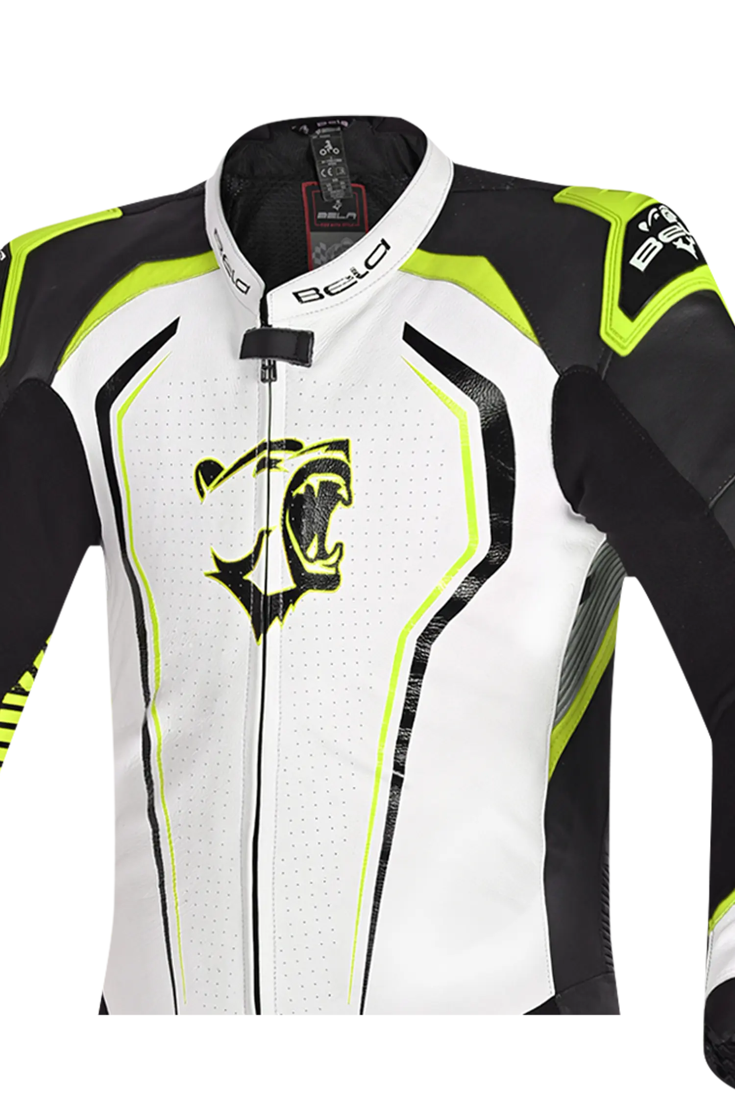 BELA NorthStar 1PC tute da corsa moto Nero Blanco Giallo 