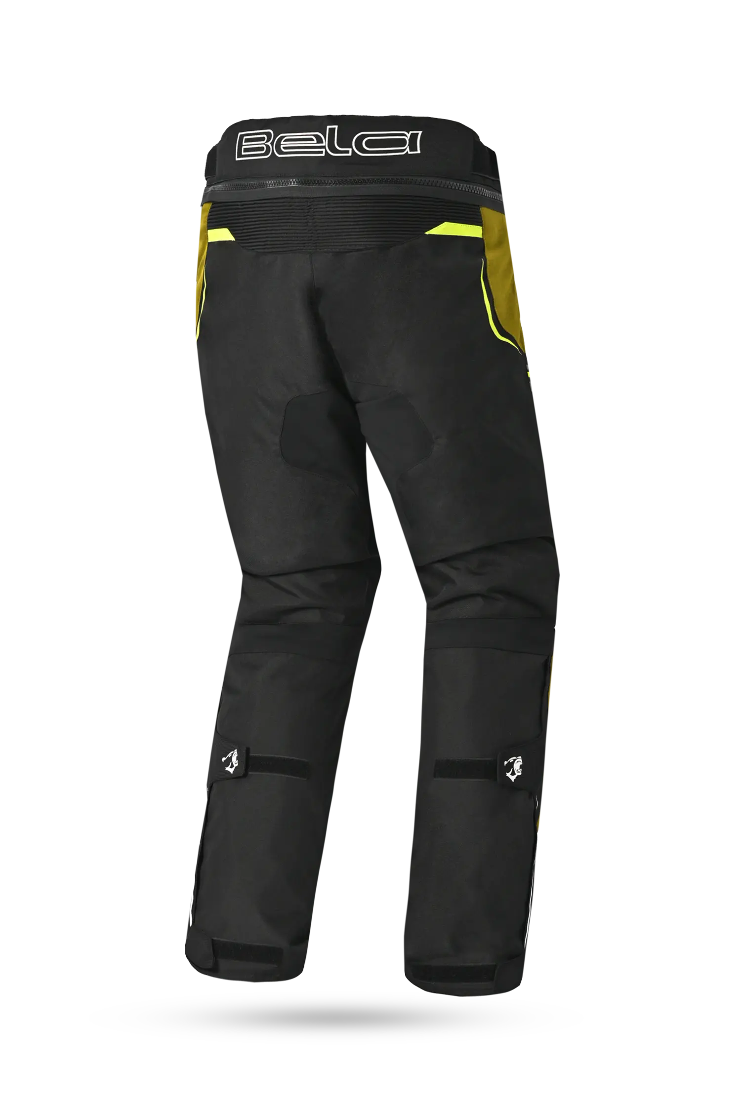 Bela Watson Pantaloni da moto touring Nero/Marrone/Giallo Fluor/Bianco 