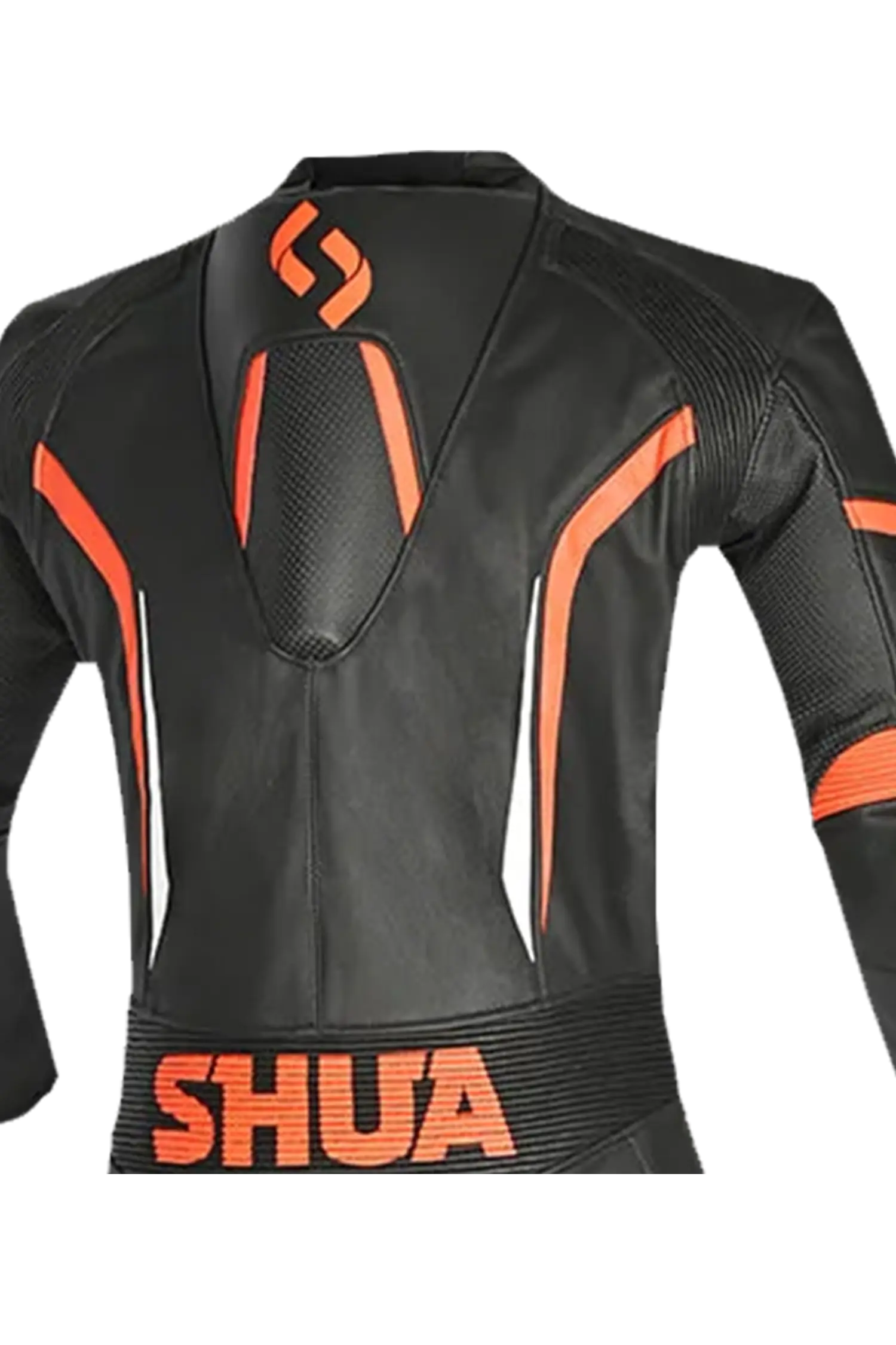 Shua Infinity Nero Arancia 1PC Tute da Moto Pelle Uomo 