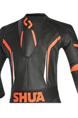 Shua Infinity Nero Arancia 1PC Tute da Moto Pelle Uomo 