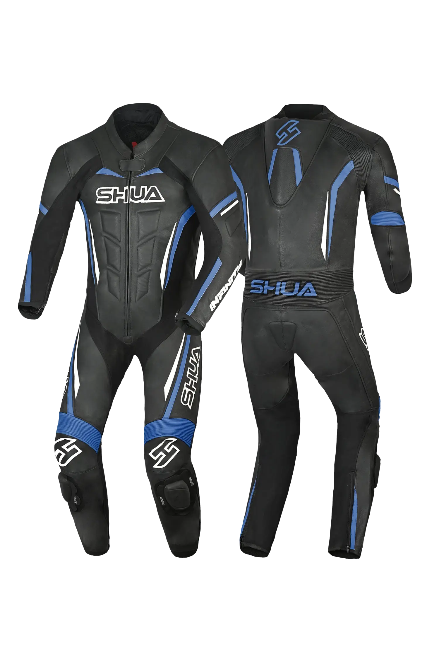 Shua Infinity Nero Blu 1PC Tute da Moto Pelle Uomo 