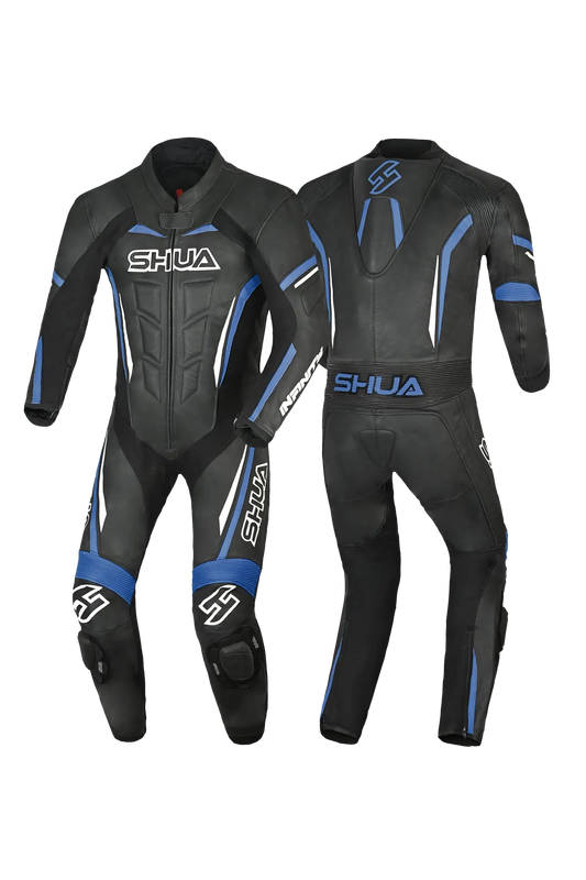 Shua Infinity Nero Blu 1PC Tute da Moto Pelle Uomo 