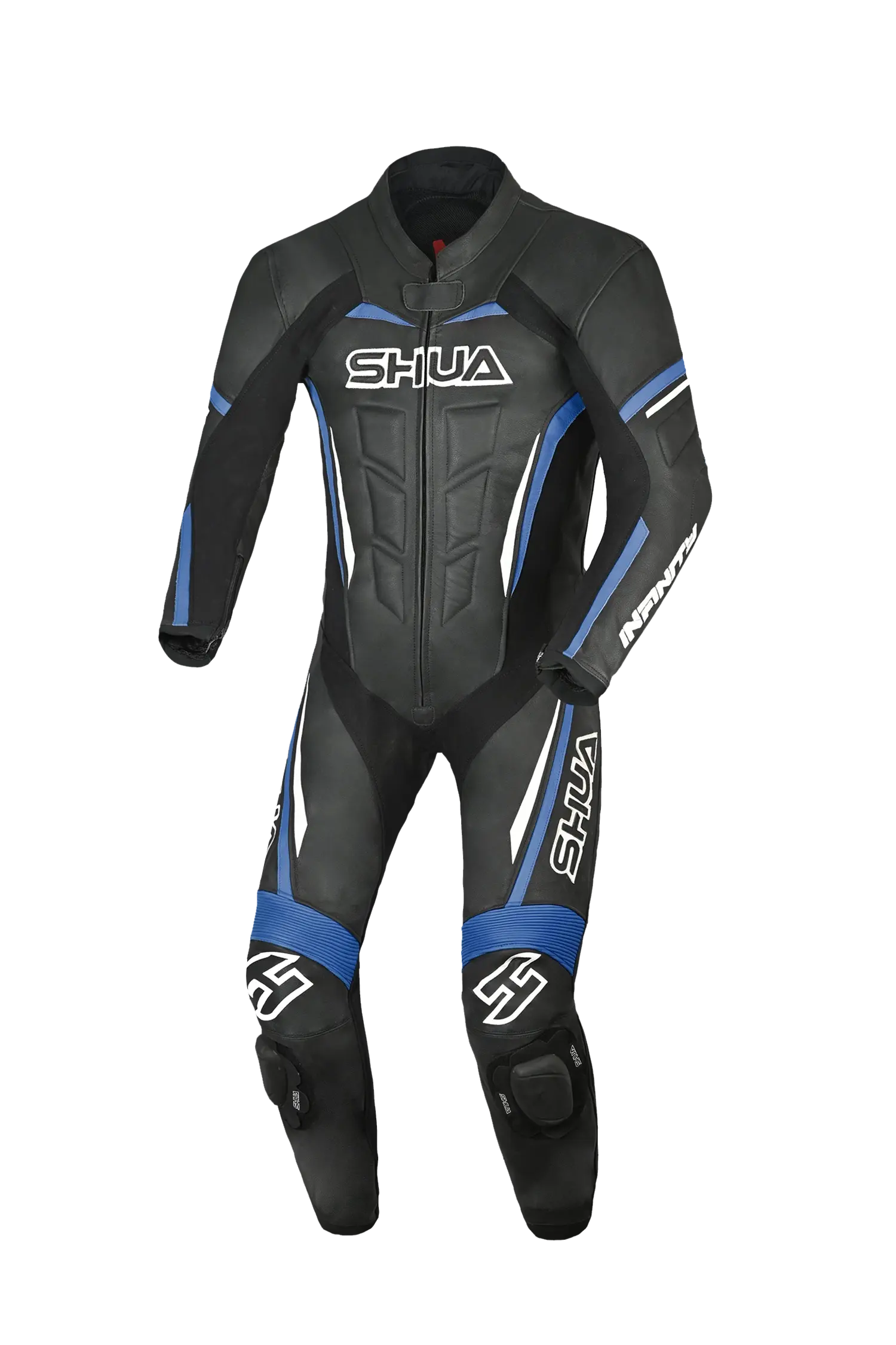 Shua Infinity Nero Blu 1PC Tute da Moto Pelle Uomo 