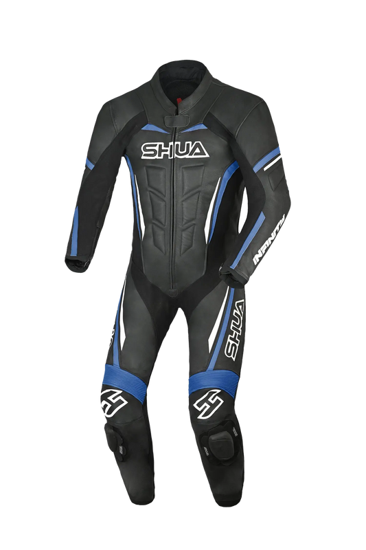 Shua Infinity Nero Blu 1PC Tute da Moto Pelle Uomo 