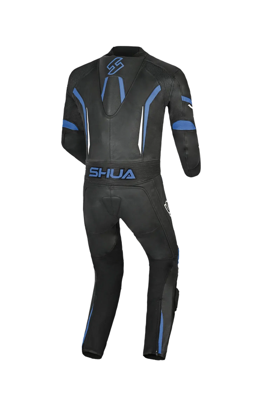 Shua Infinity Black Blue 1PC Men's Leather Motorcycle Suits – Yamoto.it