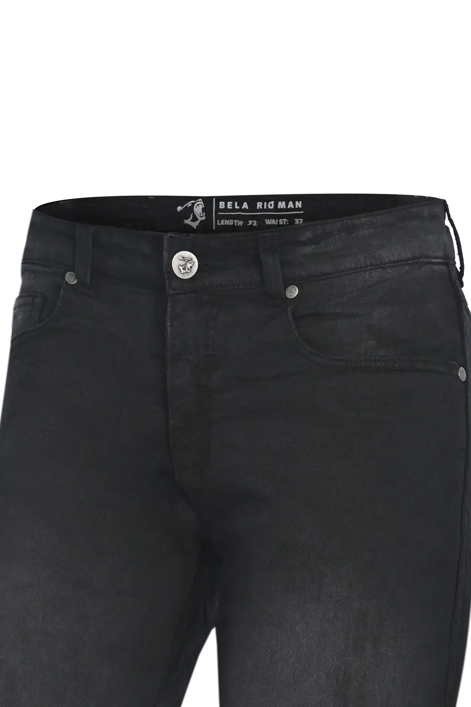 Bela Rio 32 Inseam Nero Denim jeans per moto 