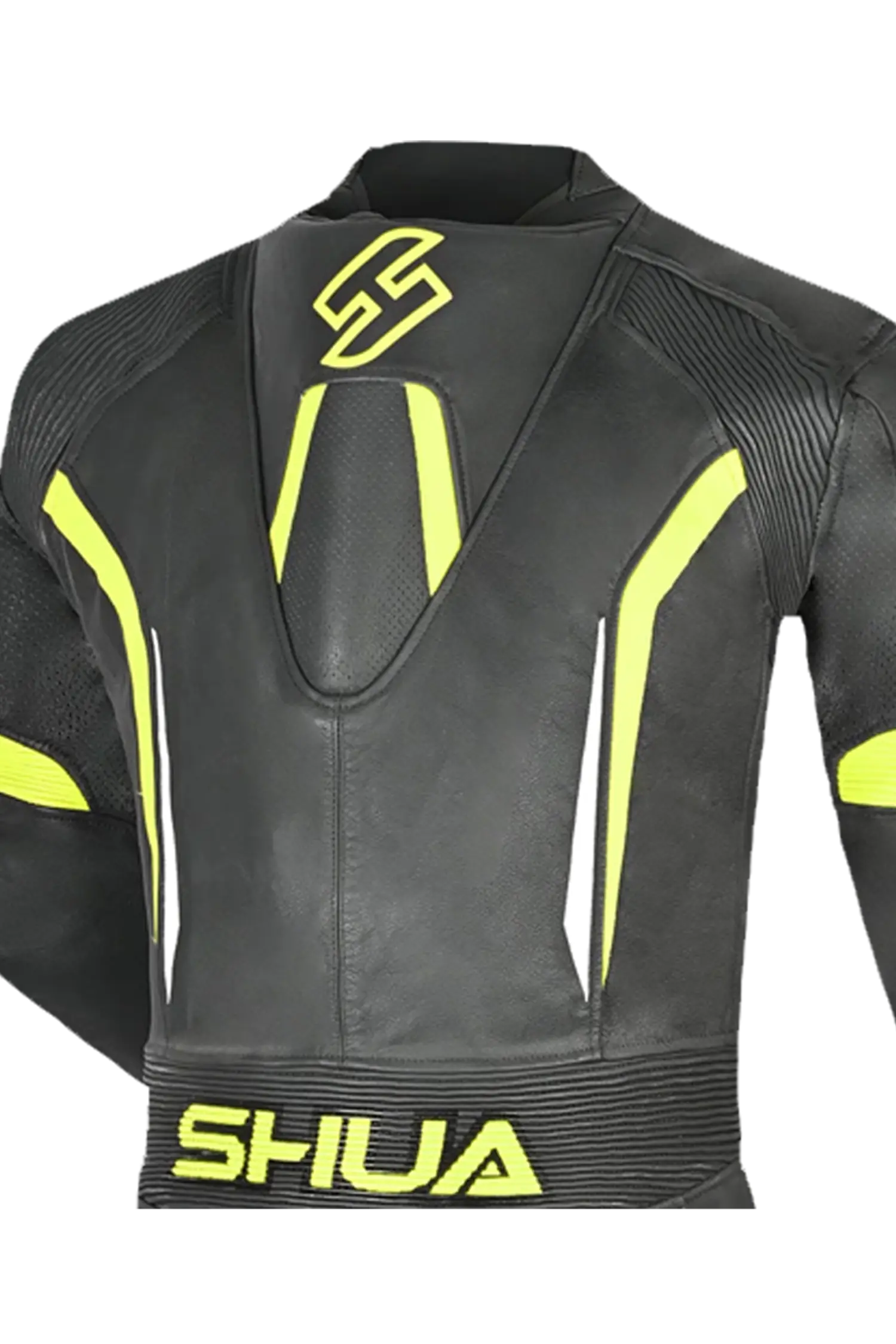 Shua Infinity Nero Giallo/Flu 1PC Tute da Moto Pelle Uomo 