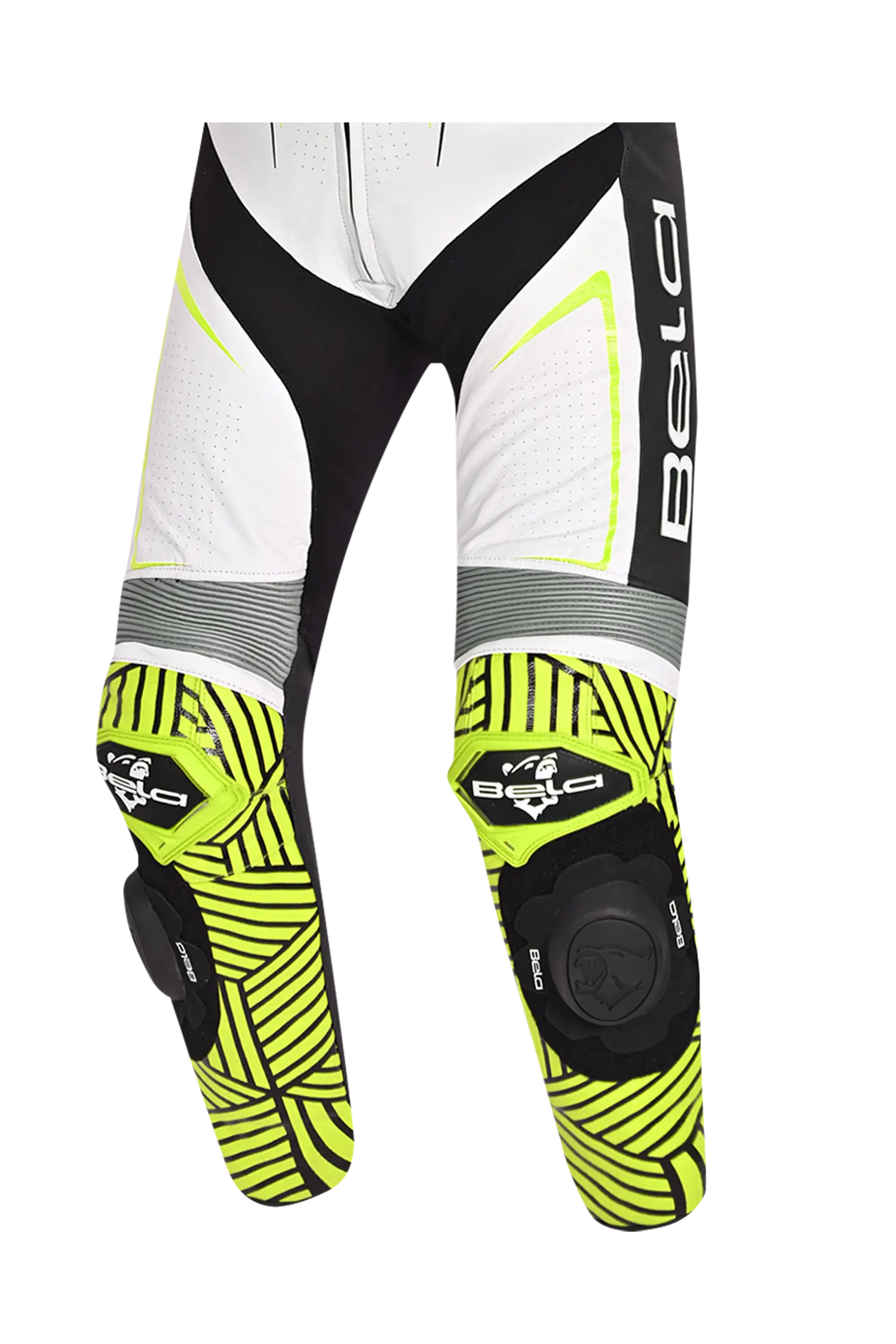 BELA NorthStar 1PC tute da corsa moto Nero Blanco Giallo 