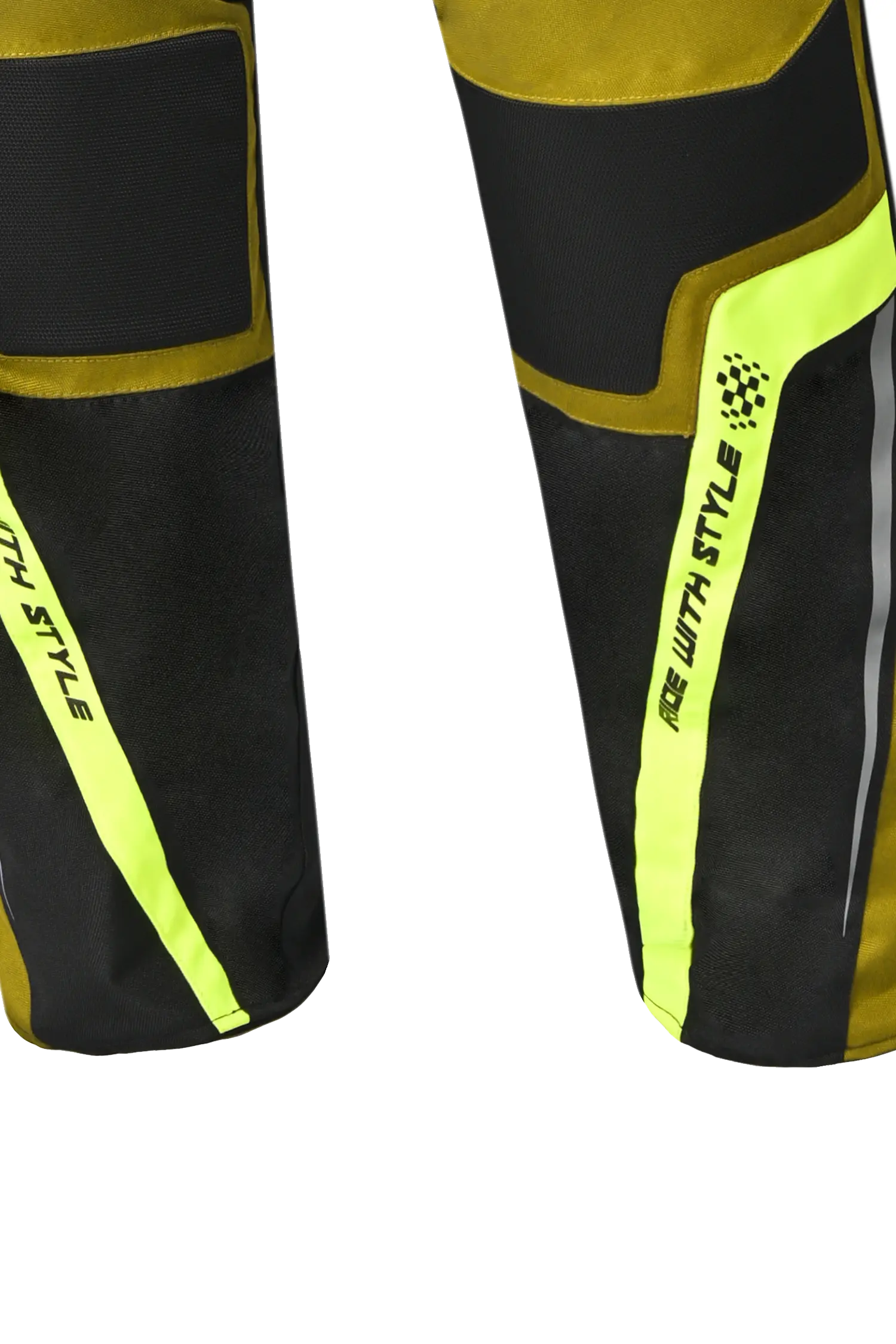 Bela Watson Pantaloni da moto touring Nero/Marrone/Giallo Fluor/Bianco 