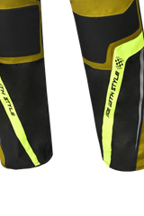 Bela Watson Pantaloni da moto touring Nero/Marrone/Giallo Fluor/Bianco 