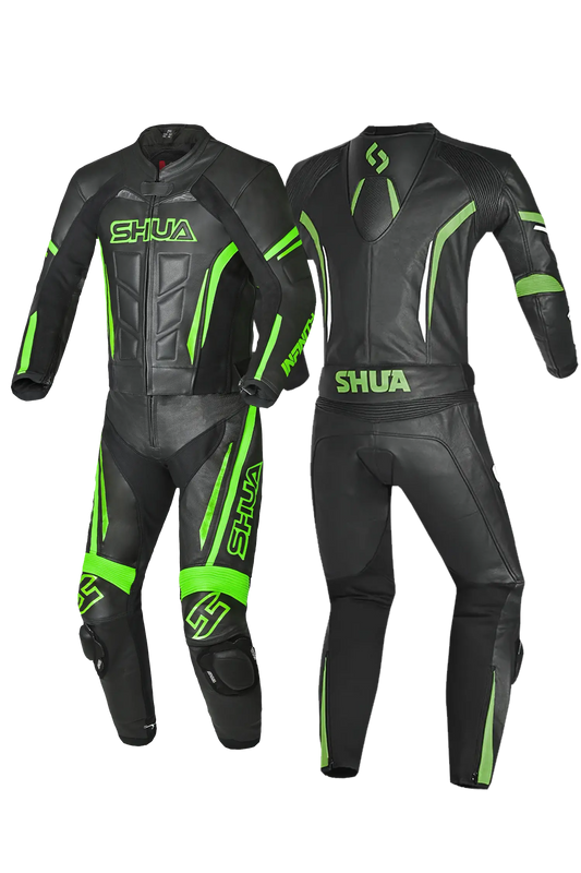 Shua Infinity Tuta Moto 2 pezzi Nero/Verde 