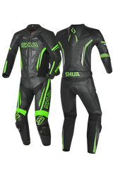 Shua Infinity Tuta Moto 2 pezzi Nero/Verde 