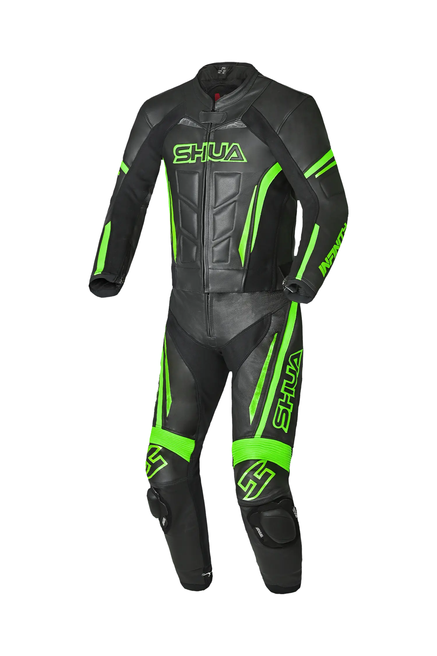 Shua Infinity Tuta Moto 2 pezzi Nero/Verde 