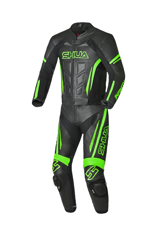 Shua Infinity Tuta Moto 2 pezzi Nero/Verde 