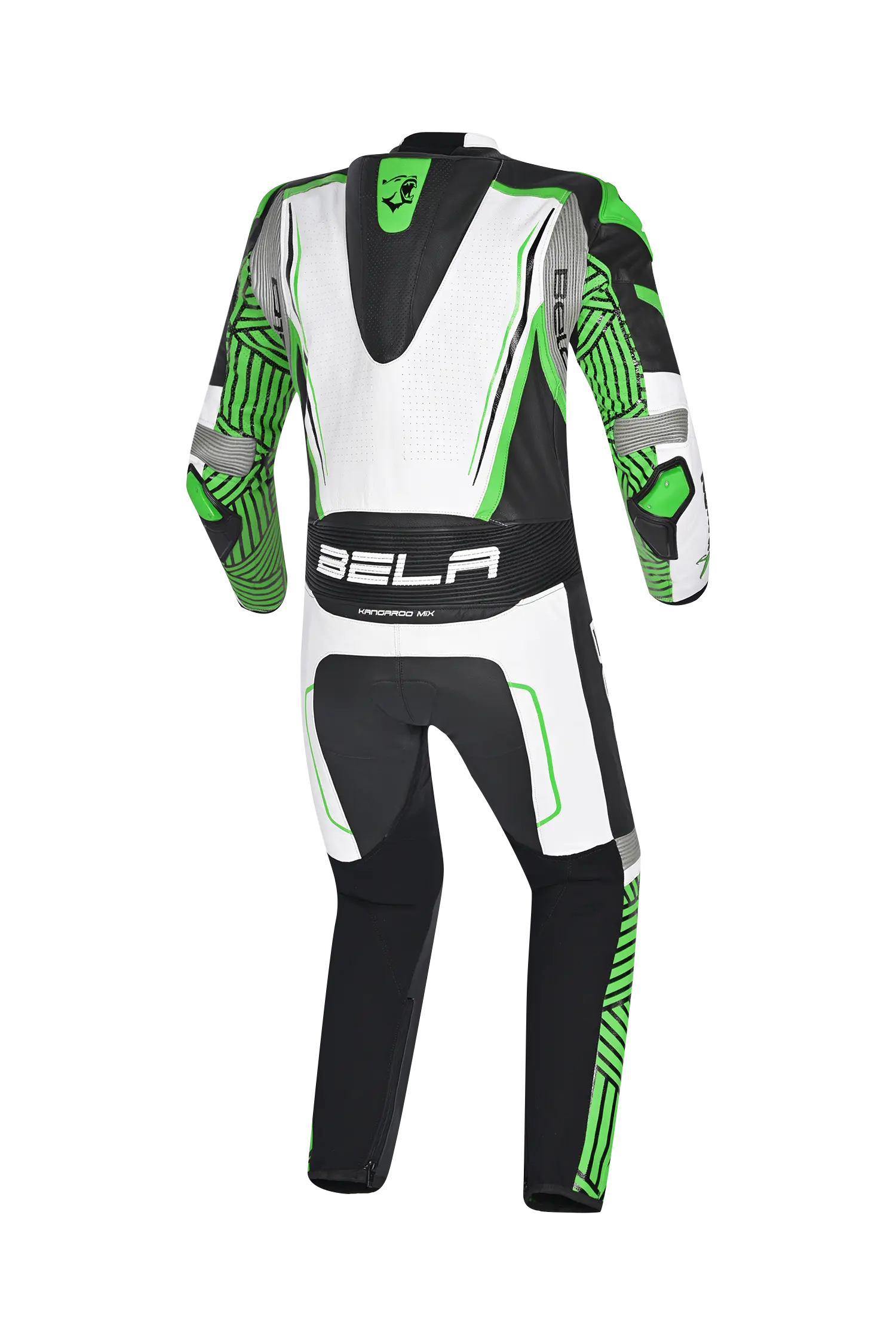 BELA NorthStar 1PC tute da corsa moto bianco Nero Verde 
