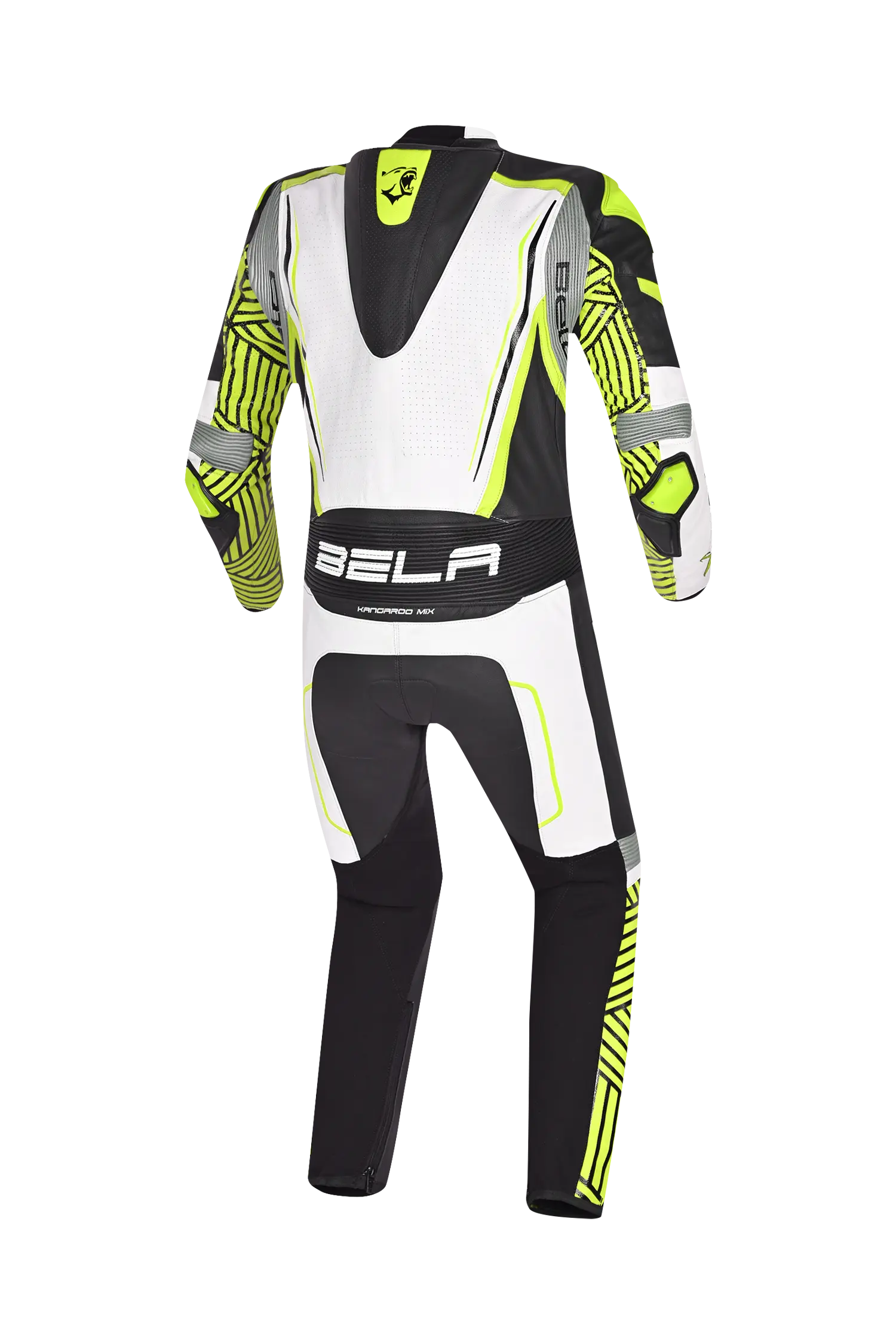 BELA NorthStar 1PC tute da corsa moto Nero Blanco Giallo 