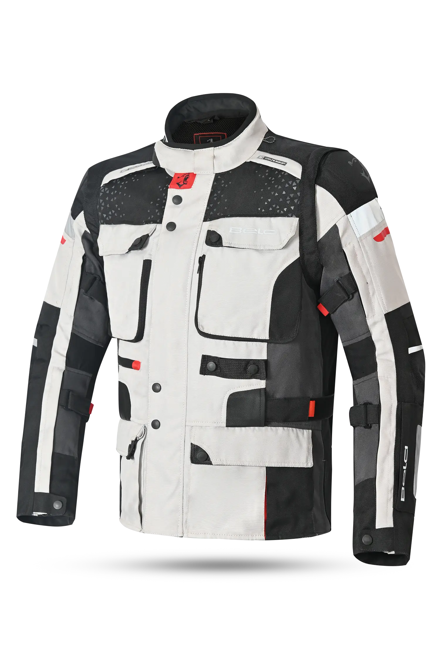 Bela Cross Road Extreme WP Giacca Tre strati moto per uomo Ice / Nero / Grigio ( Maniche removibili ) 