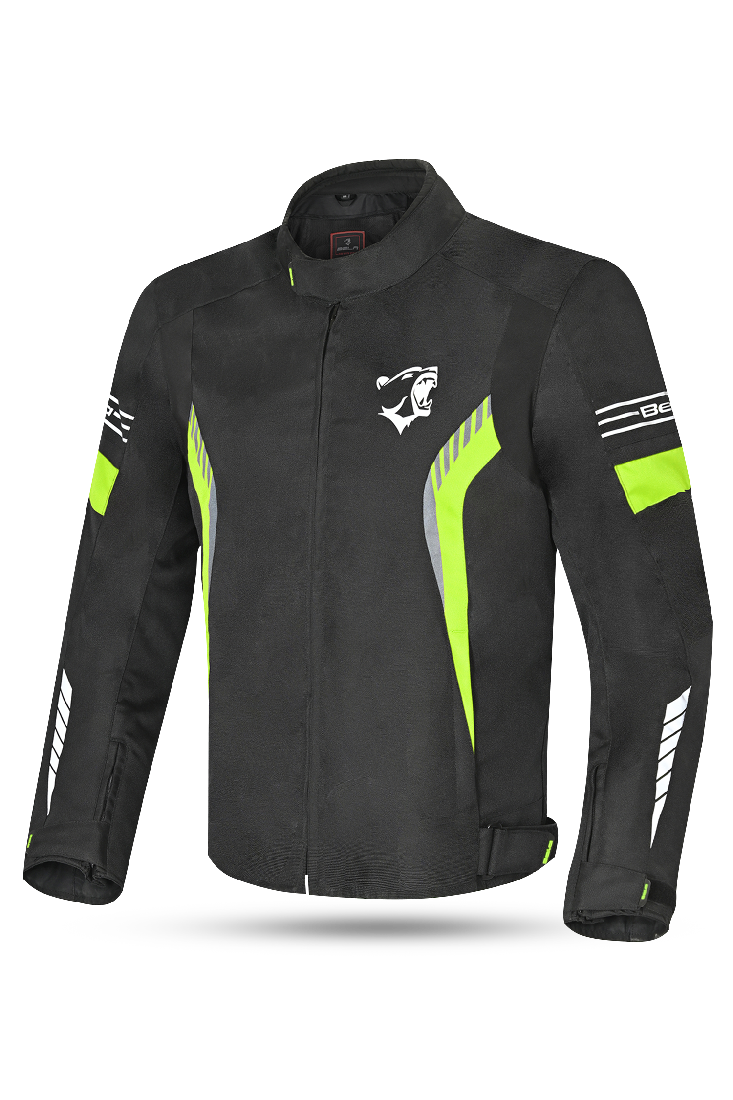 Bela Bradley Giacca da Moto Nero/ Giallo Fluor 